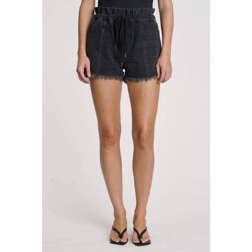 NWT Pistola Salem Cooper Paperbag Drawstrings Short in Black Size Small